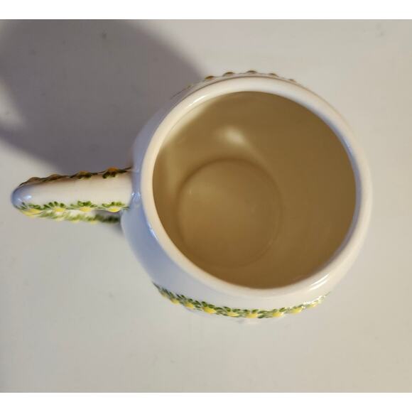 Vintage 1982 Chicken Rabbit Yellow Daisy Flower Coffee Mug Easter Spring - Picture 6 of 11